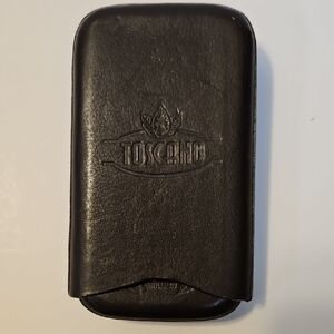 TOSCANO TOSCANELLO WISKEY LEATHER CIGAR CASE HOLDS 5 CIGARS